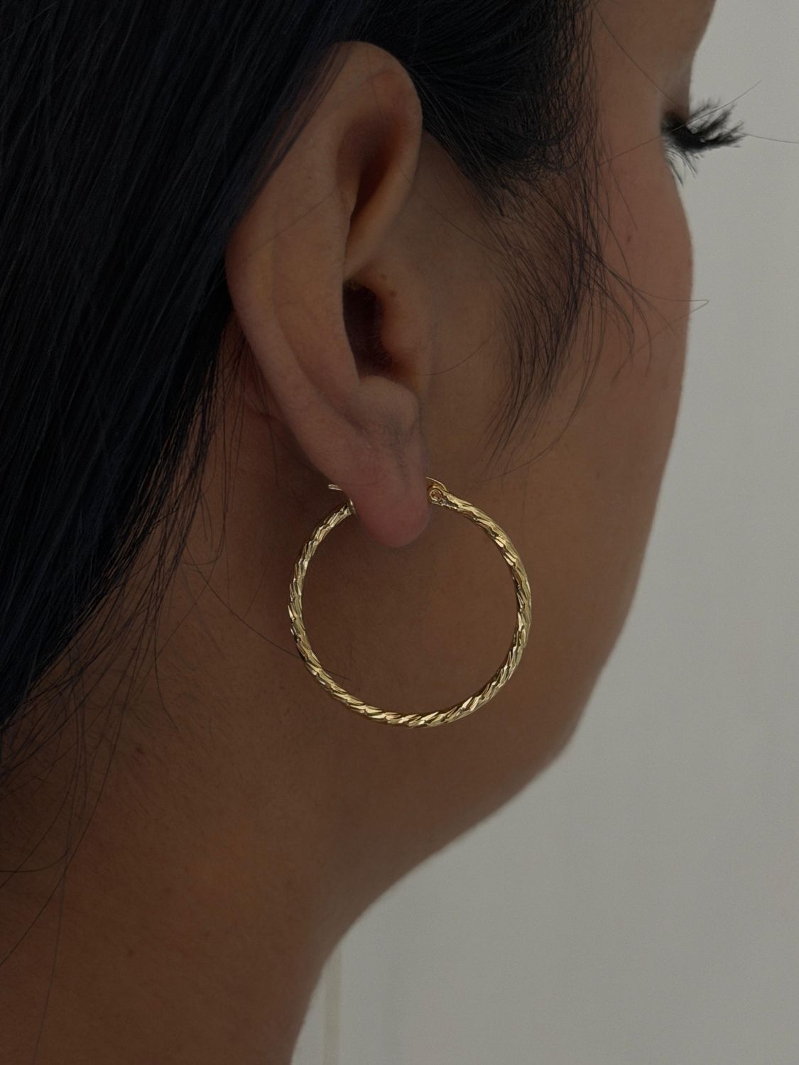 Arracadas delgadas diamantadas / chapa de oro