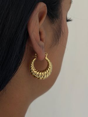 Arracadas ovalo 3D con textura 