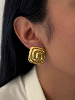 Aretes cuadro textura / acero inoxidable 