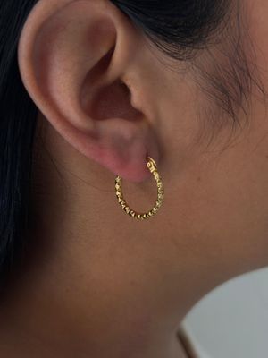 Arracadas medianas textura,  acero inoxidable 