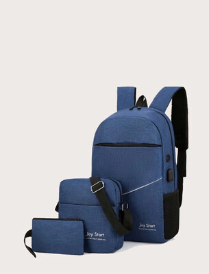 Ensemble de sac à dos 3 pièces avec lettre pour homme