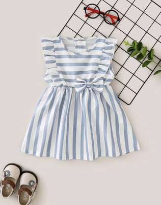 Robes Bébé Bouton Rayé Doux