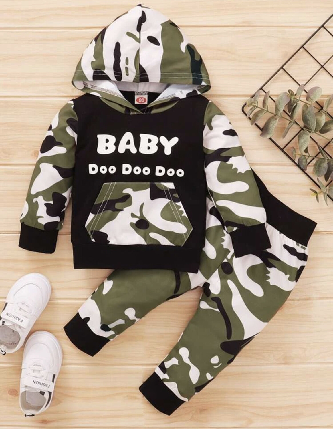 Sweat à capuche et pantalon de jogging à imprimé camouflage pour bébé garçon