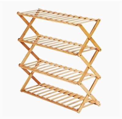 Étagère à chaussures pliable en bois