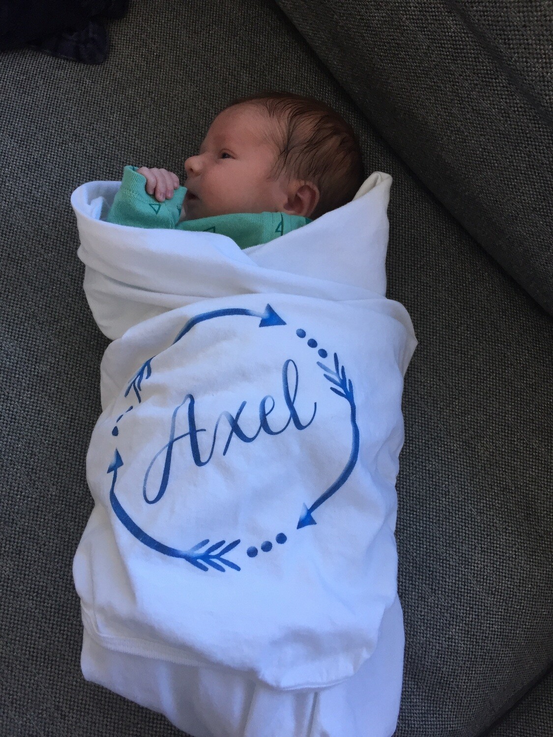 Personalized Soft White baby blanket