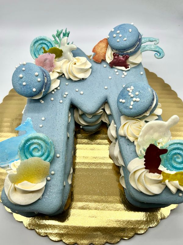 Shaped Macaron Cake - 1 Letter Or 1 Number (serves 6-8) Camp Hill Pick Up