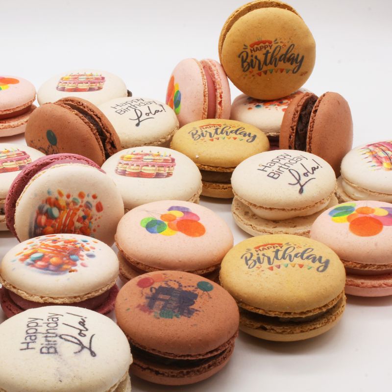 72 Count - Birthday Macaron Party Tray