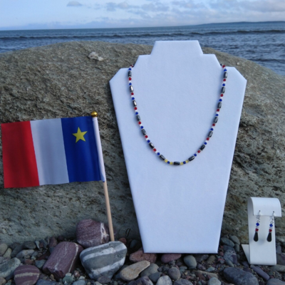 Acadian Flag Unisex Magnetic Necklace