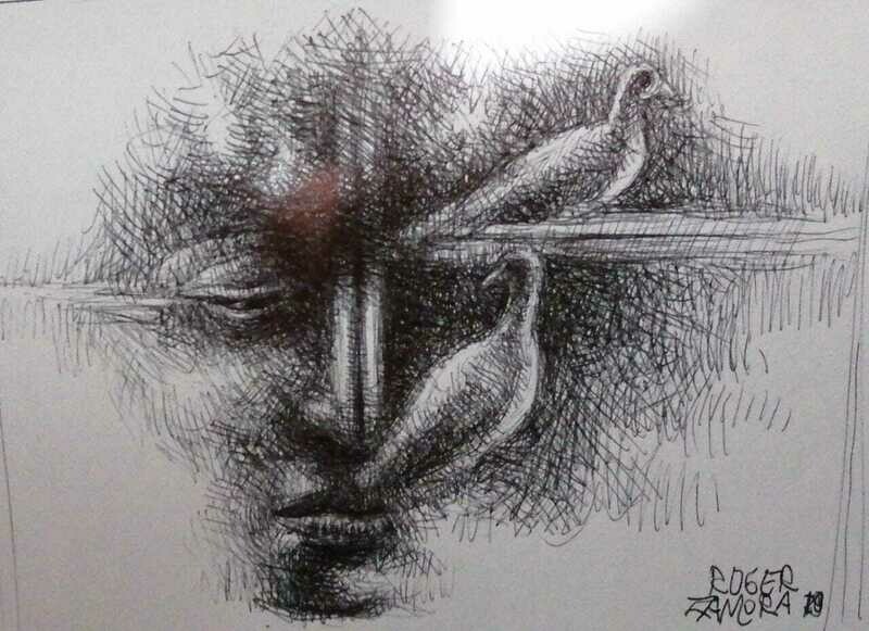 Dibujo en técnica mixta.