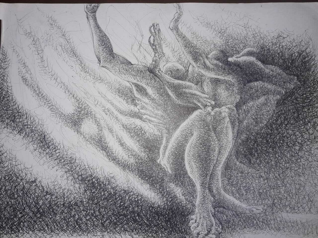 ​Dibujo en carbón natural, grafito y técnica mixta.​​