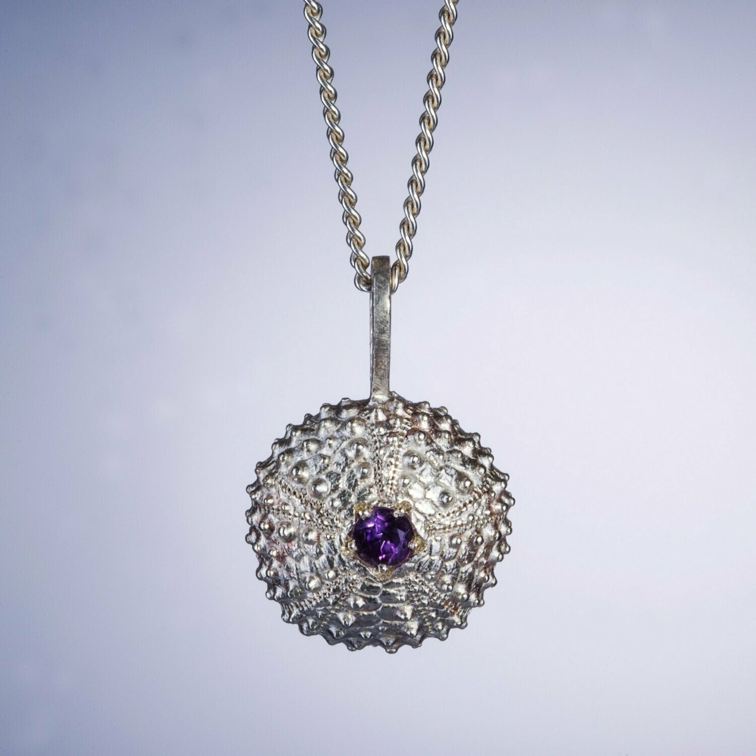 Kette "Seeigel" midi mit Amethyst