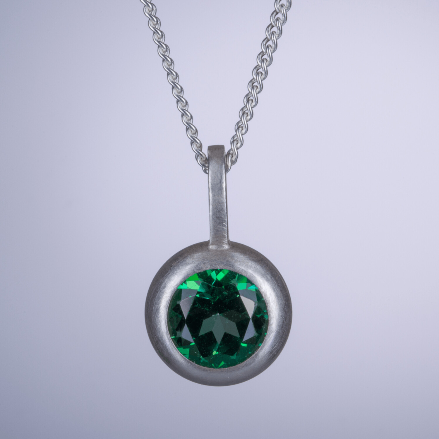 Kette "BlingBling" midi mit Grün-Topas