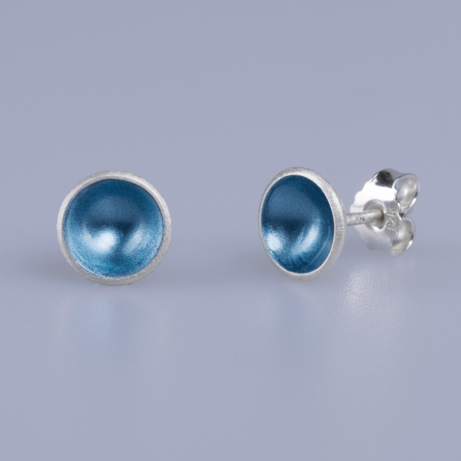 Ohrstecker "Joy" midi metallic-blau