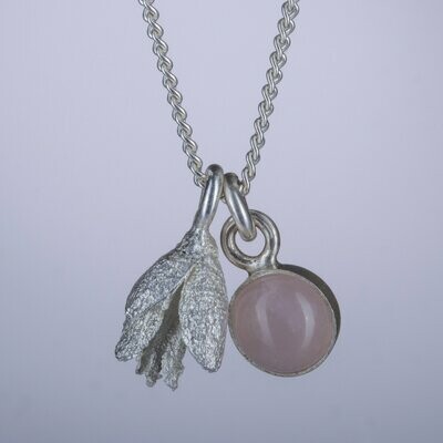 Kette "Blümle" mit Rosenquarz