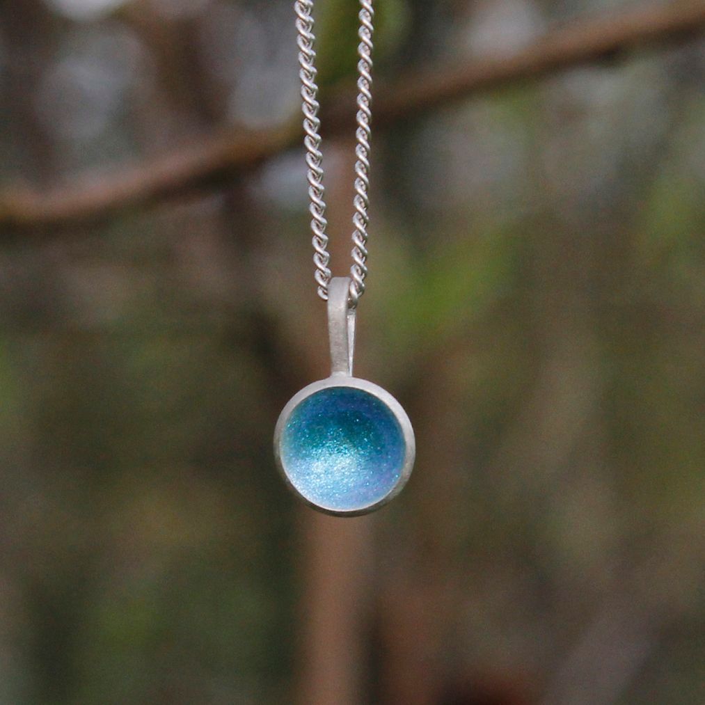 Kette "Joy" mini hellblau glitzernd