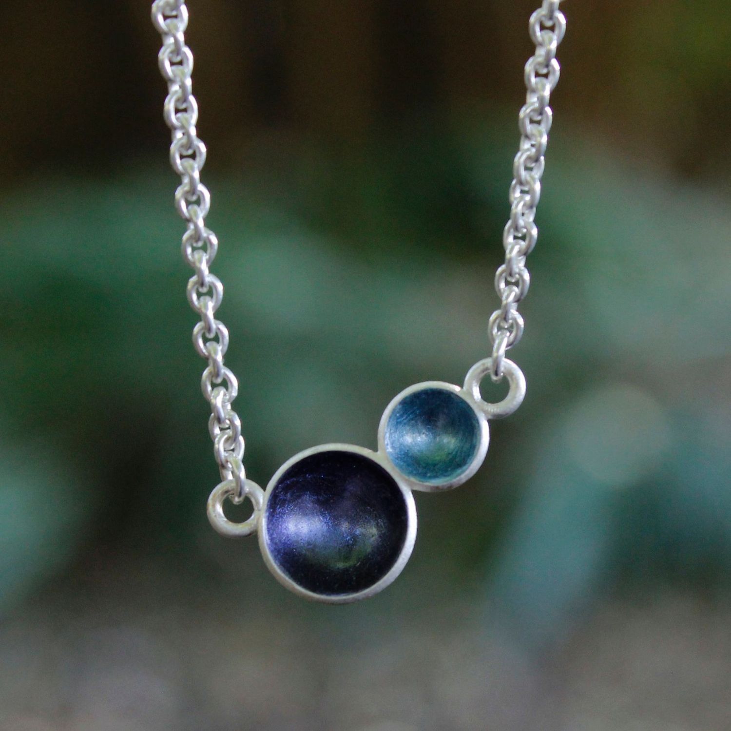 Duokette "Joy" blau-graulila & metallic-blau