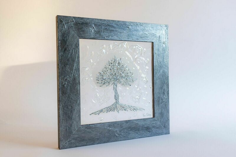 &#39;Tree of Life&#39; in white &amp; silver