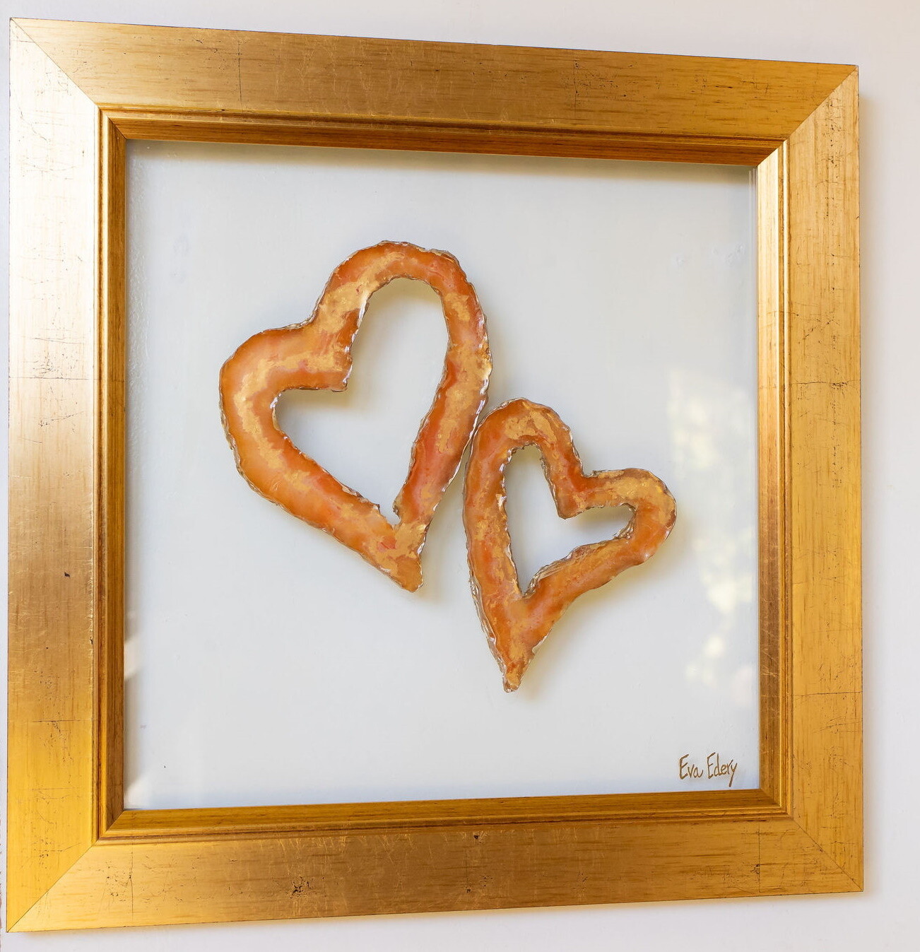 Heart Pair in Golden Hues Heart Pair in Golden Hues