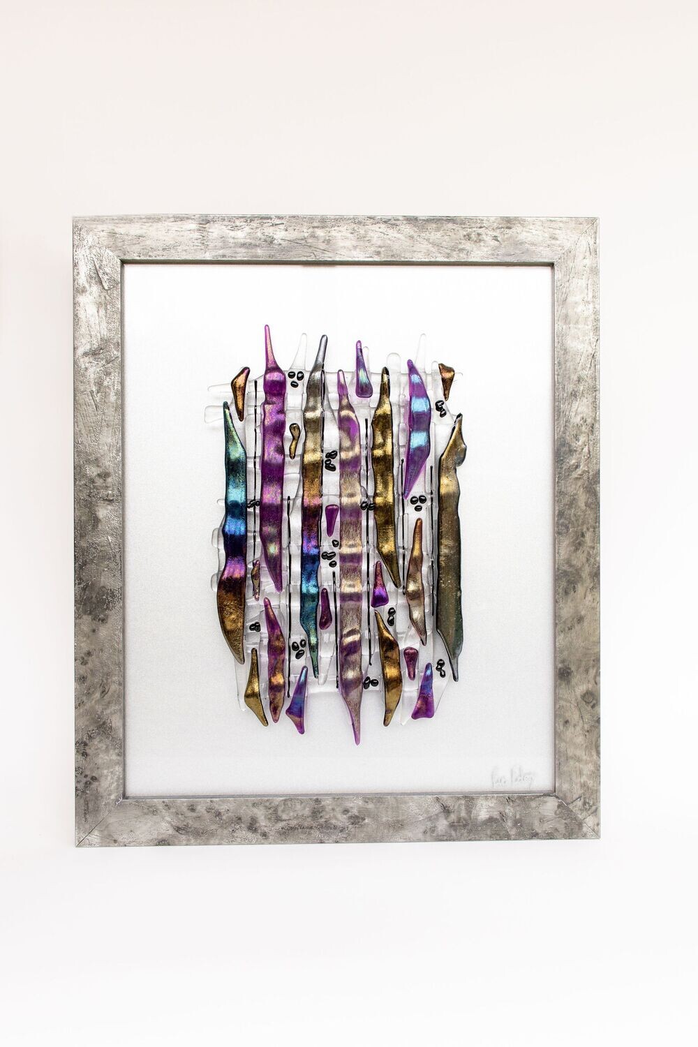 Connections in iridescent purple and silver