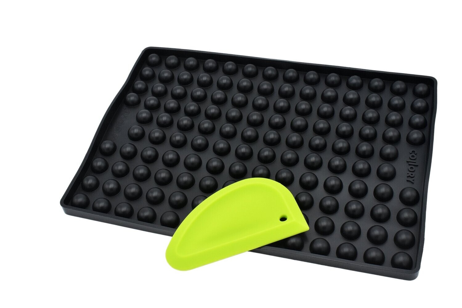 Collory 2cm Halbkugel-Backform + Schaber - Schwarz/Grün