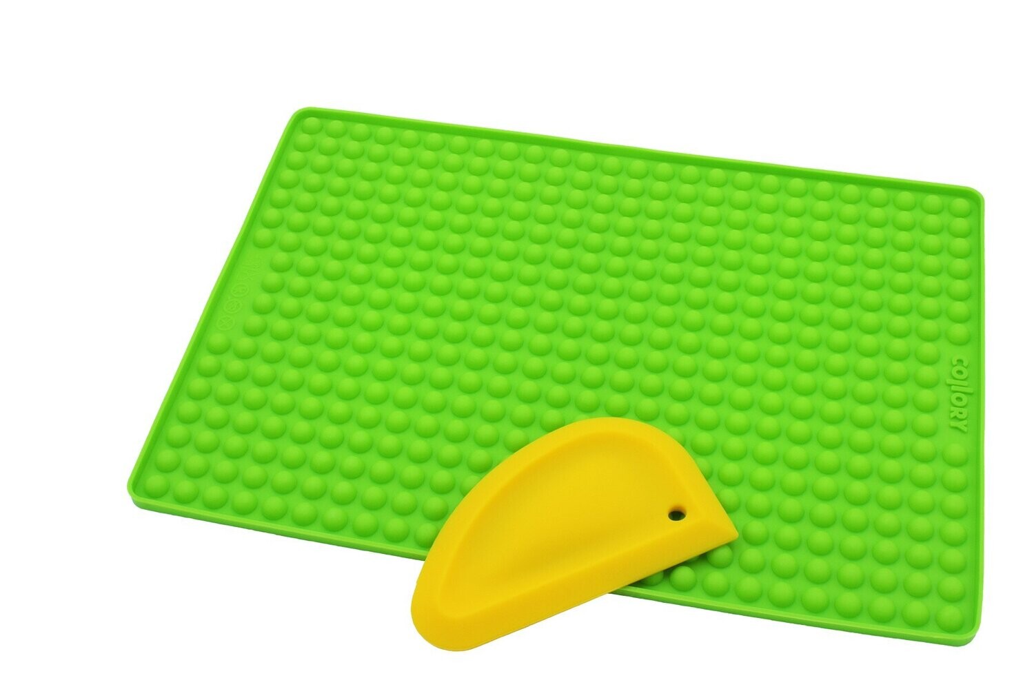 Collory 1cm Halbkugel-Backform + Schaber - Grün/Gelb