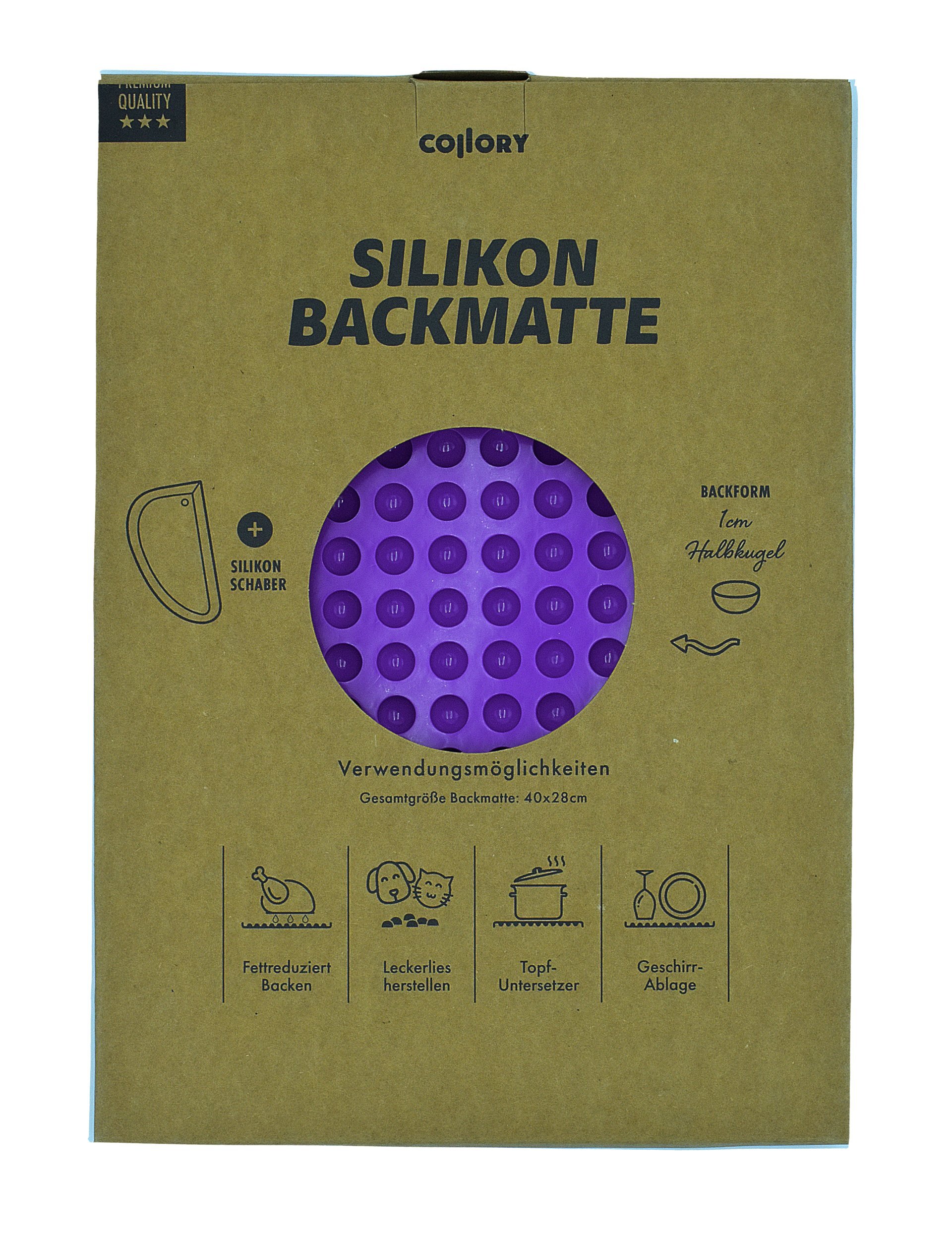 Collory 1cm Halbkugel-Backform + Schaber - Lila/Orange