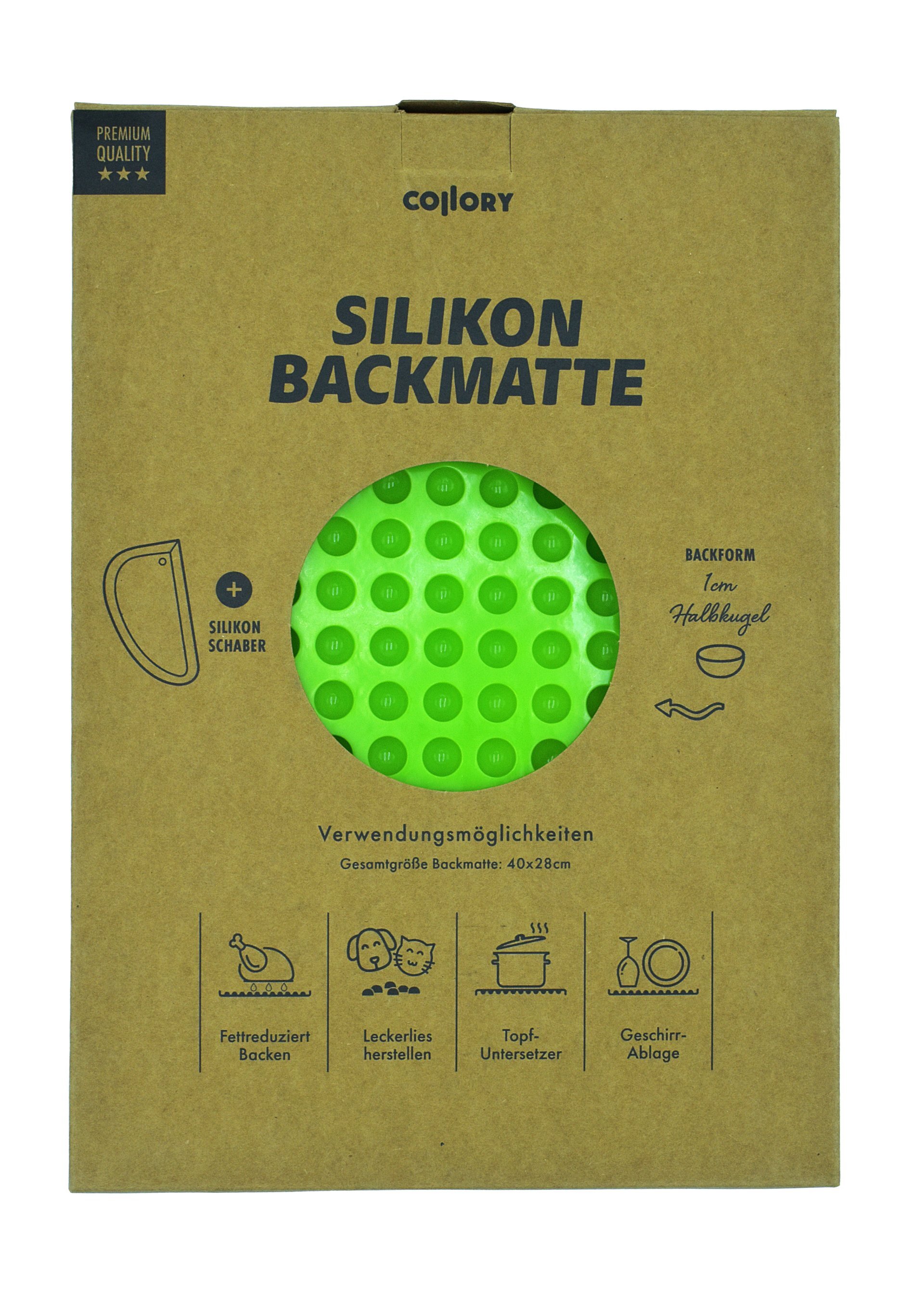 Collory 1cm Halbkugel-Backform + Schaber - Grün/Gelb