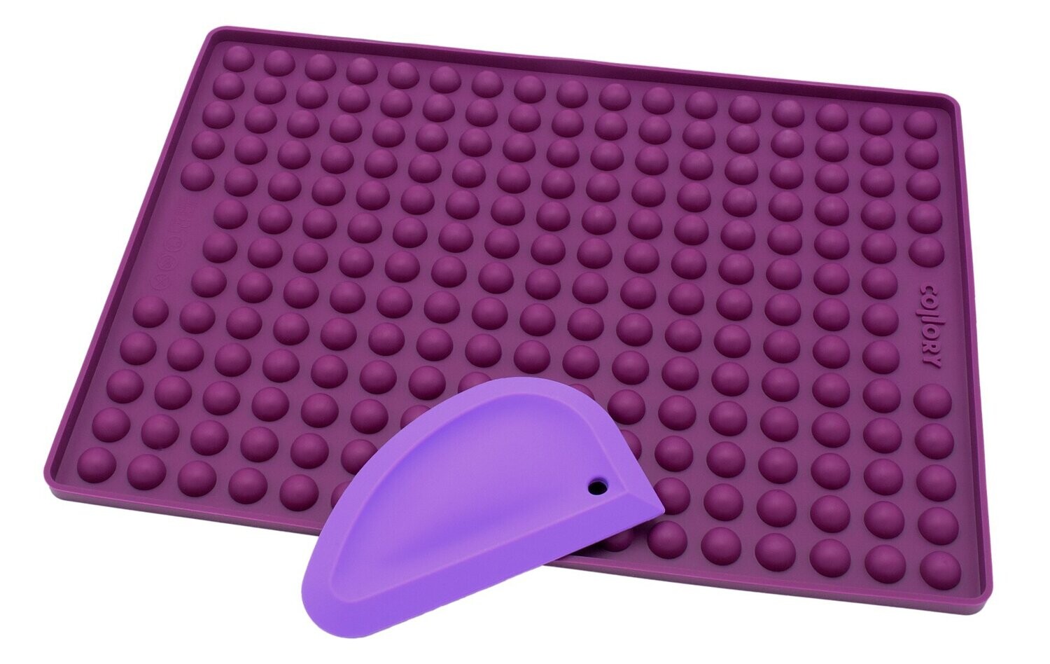 Collory 1,5cm Halbkugel-Backform + Schaber - Bordeauxrot/Lila
