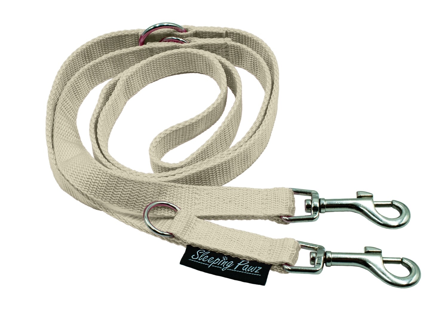 Classic Leine - Gurtband, Gurtbandfarbe: Beige, Beschläge: Edelstahl