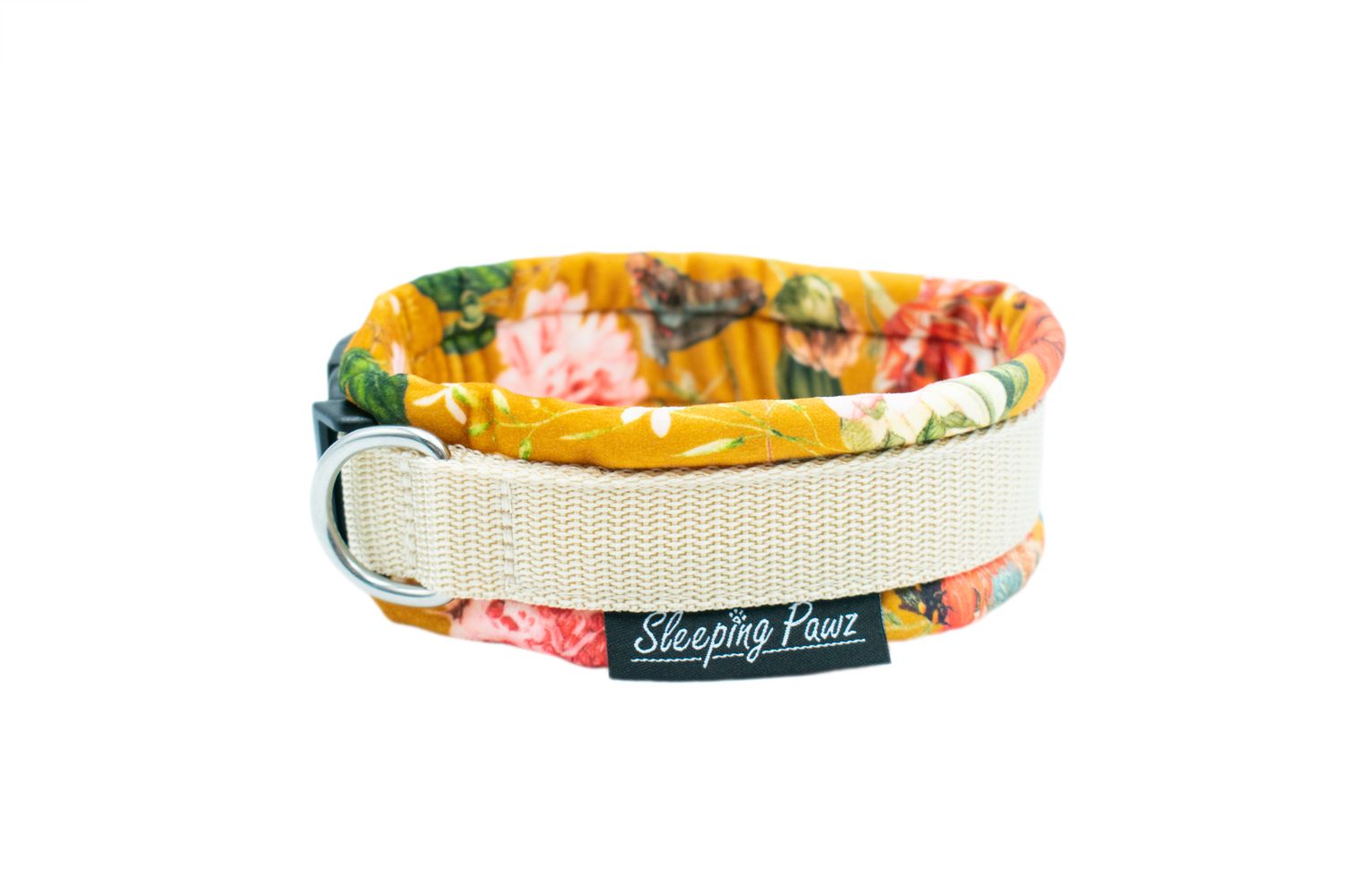 Eden Kollektion Halsband Konfigurator, Gurtbandfarbe: Beige, Beschläge: Edelstahl