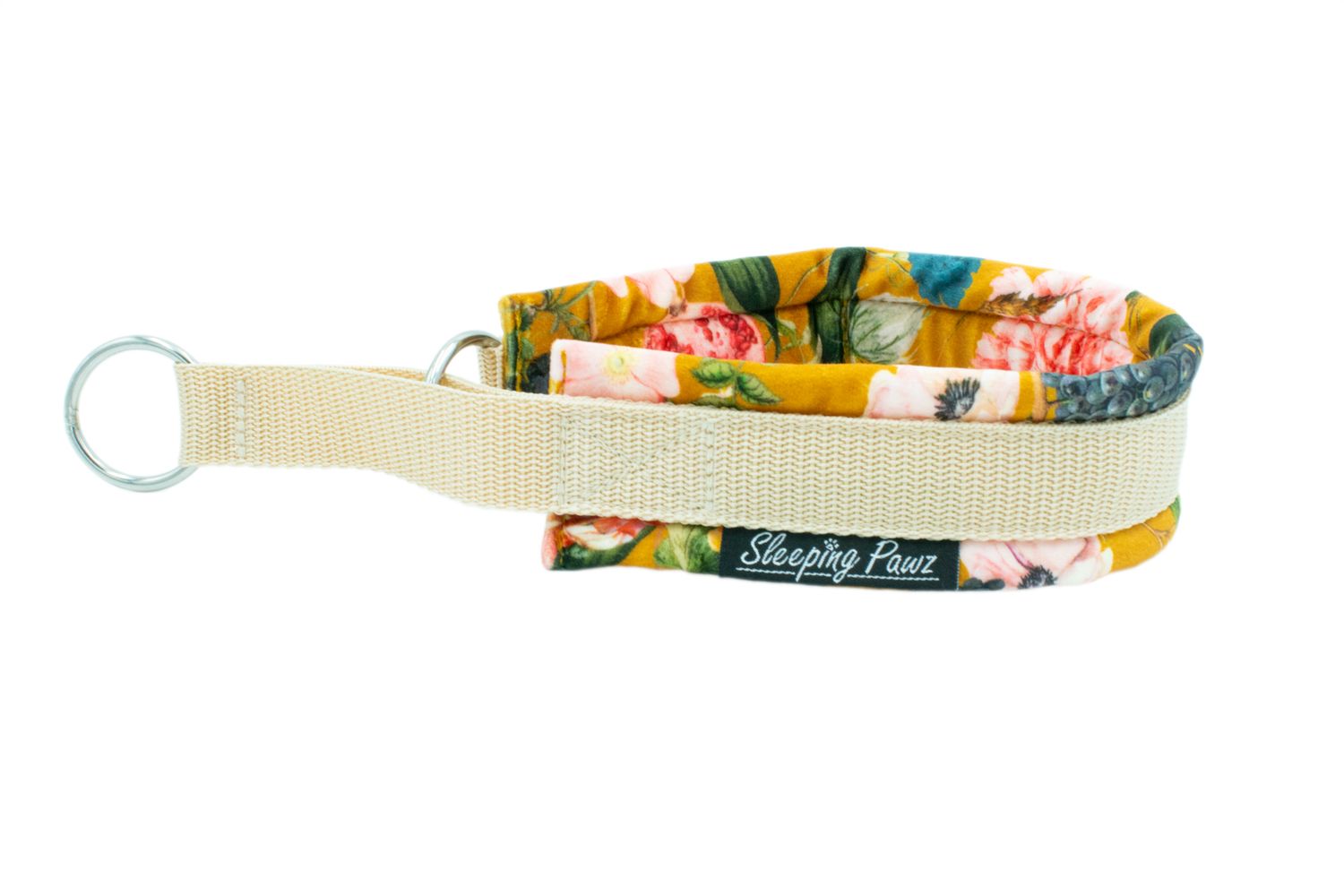 Eden Kollektion Zugstopp-Halsband Konfigurator, Gurtbandfarbe: Beige, Beschläge: Edelstahl