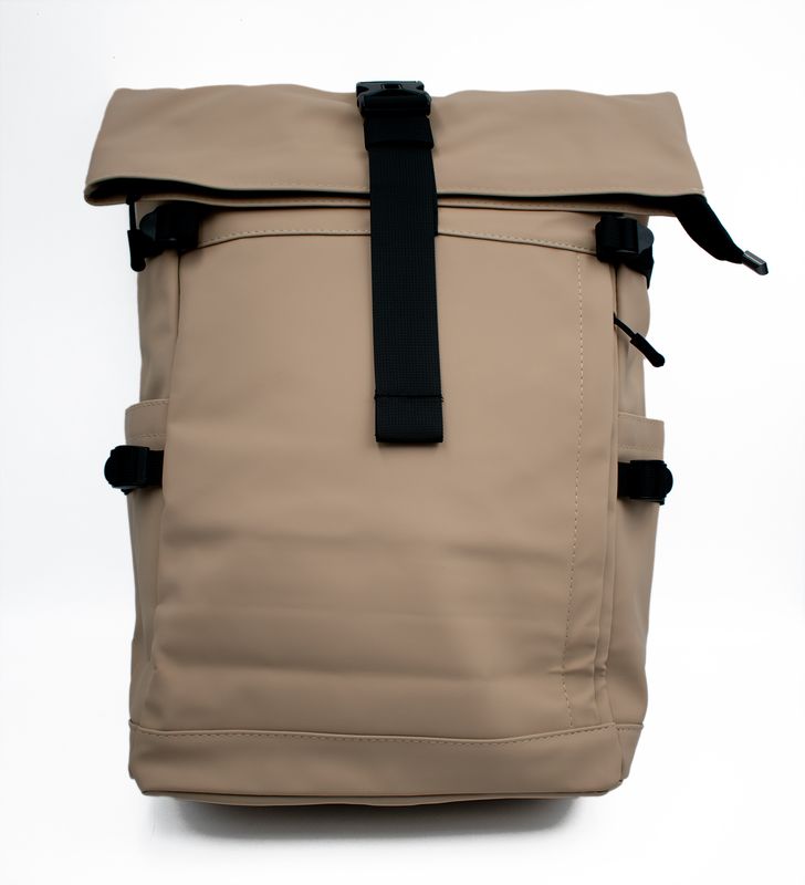 Rolltop-Rucksack Beige