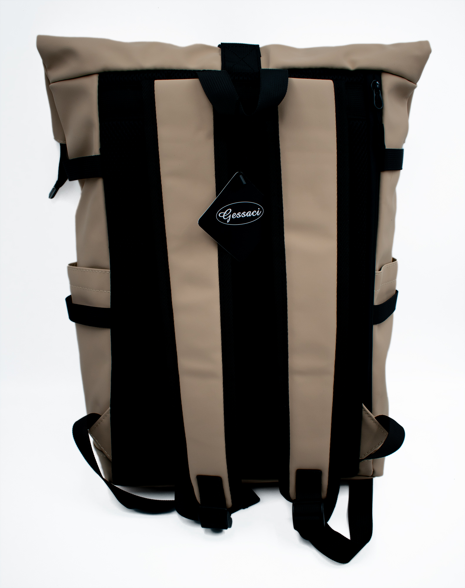 Rolltop-Rucksack Beige
