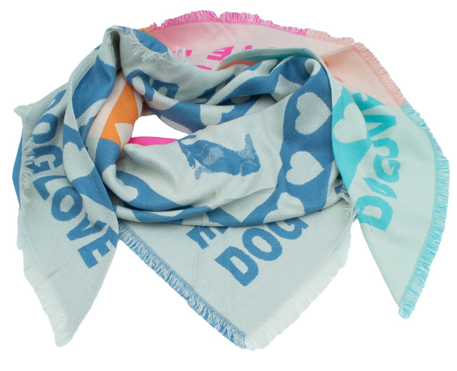 Dreiecksschal - Doglove blau