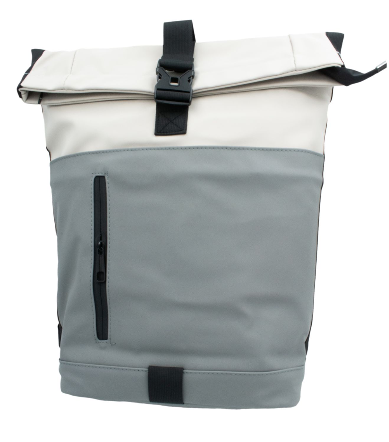 Rolltop Rucksack Hellbeige/Grau