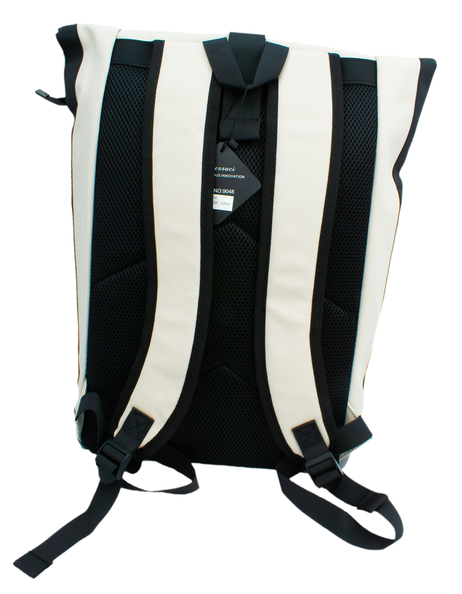 Rolltop Rucksack Hellbeige/Grau
