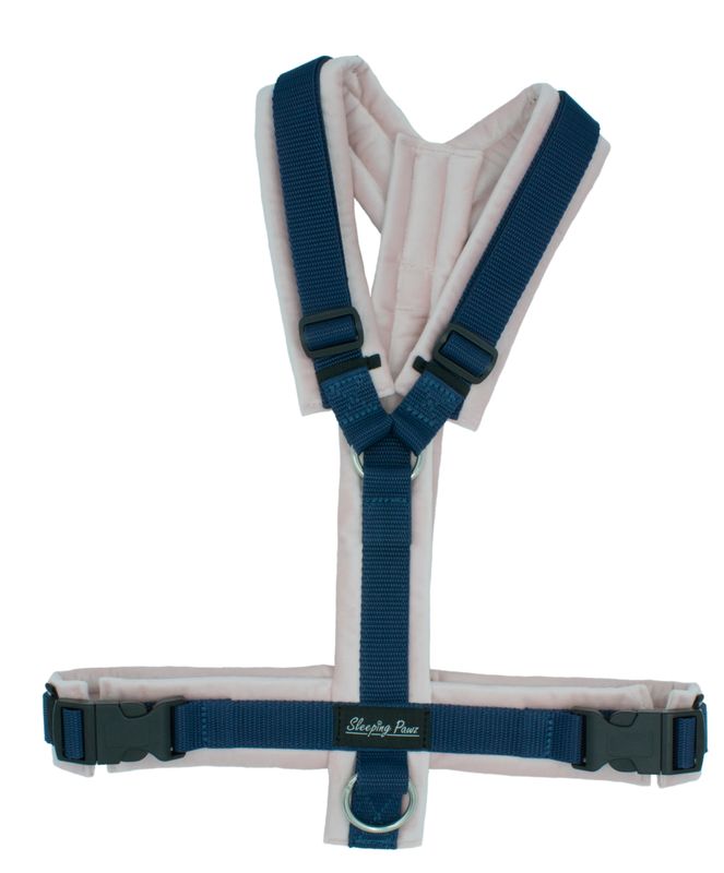 Gr. L Samtstoff Rosa x Marineblau