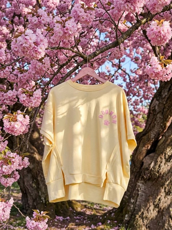 DOG MOM Shirt Pastellgelb / Rosa Onesize