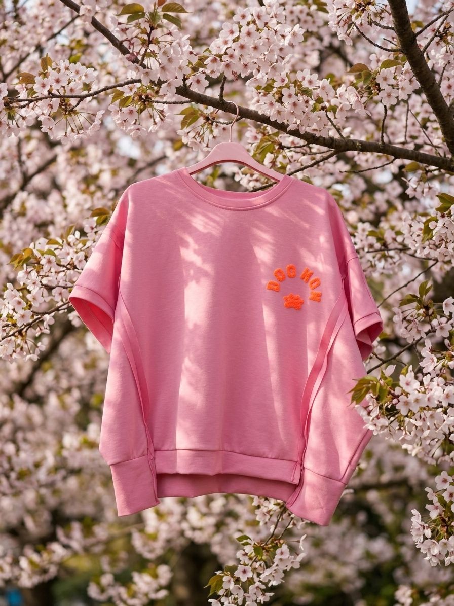 DOG MOM Shirt Rosa/Neonorange Onesize