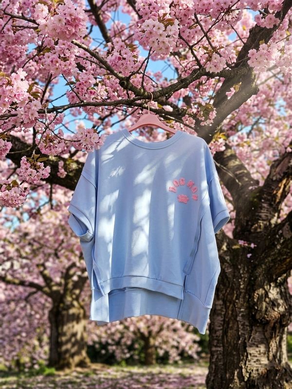 DOG MOM Shirt Babyblau / Rosa Onesize