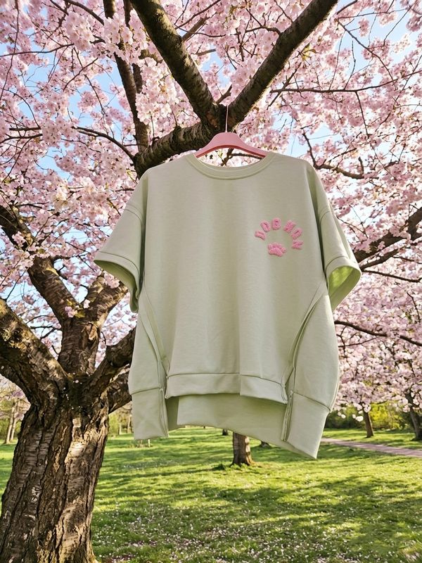 DOG MOM Shirt Mintgrün / Rosa Onesize