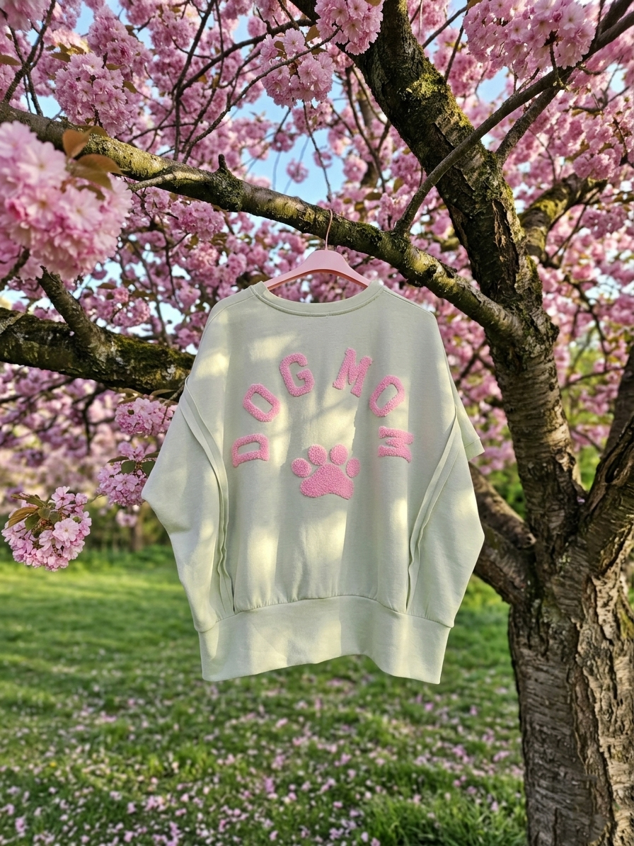 DOG MOM Shirt Mintgrün / Rosa Onesize