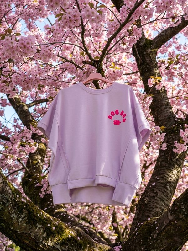 DOG MOM Shirt Flieder / Neonpink Onesize