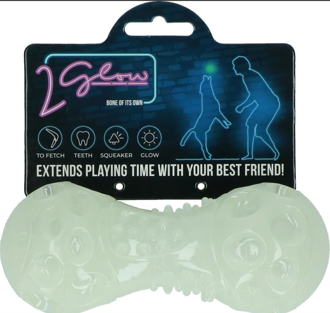 2 Glow Bone - leuchtendes Hundespielzeug 6x14cm