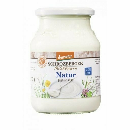 Joghurt mild NATUR 3,5%, Demeter, 500g Glas