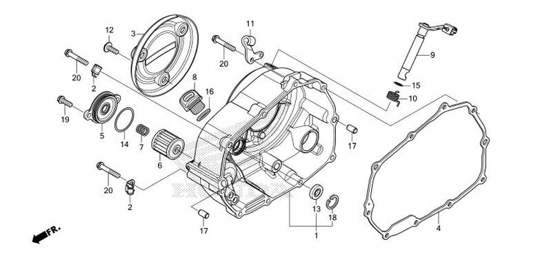 Joint de carter droit Honda