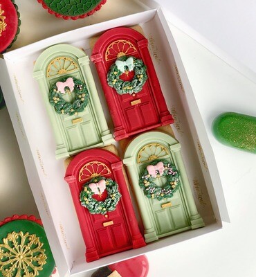 Christmas Door Cookies - Red and Green