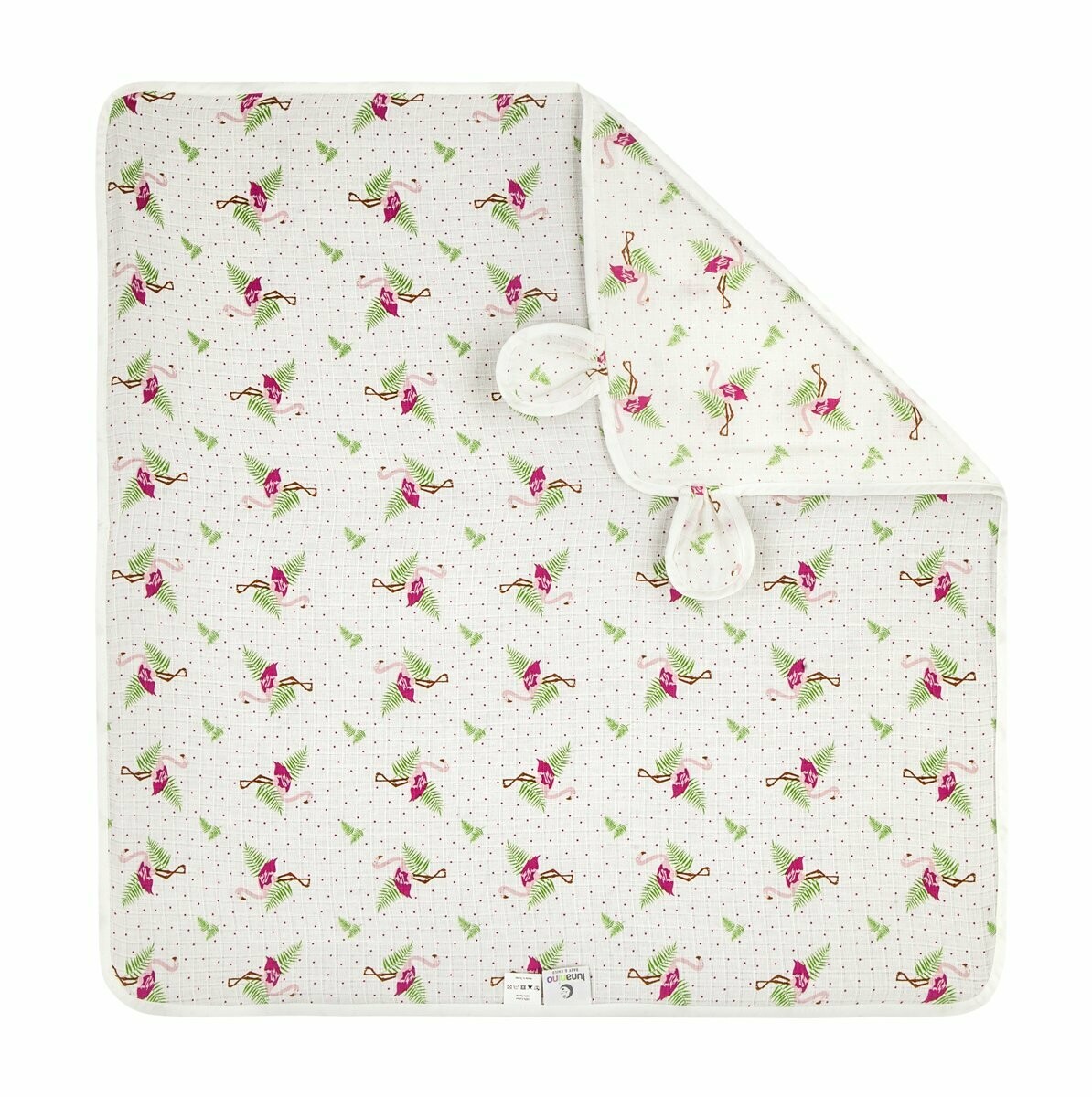 Musselin Kapuzenhandtuch "Flamingo"
