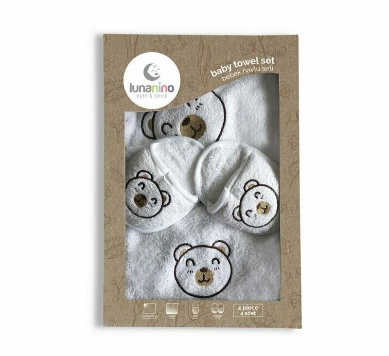 Baby Badetuch Set "Bär"