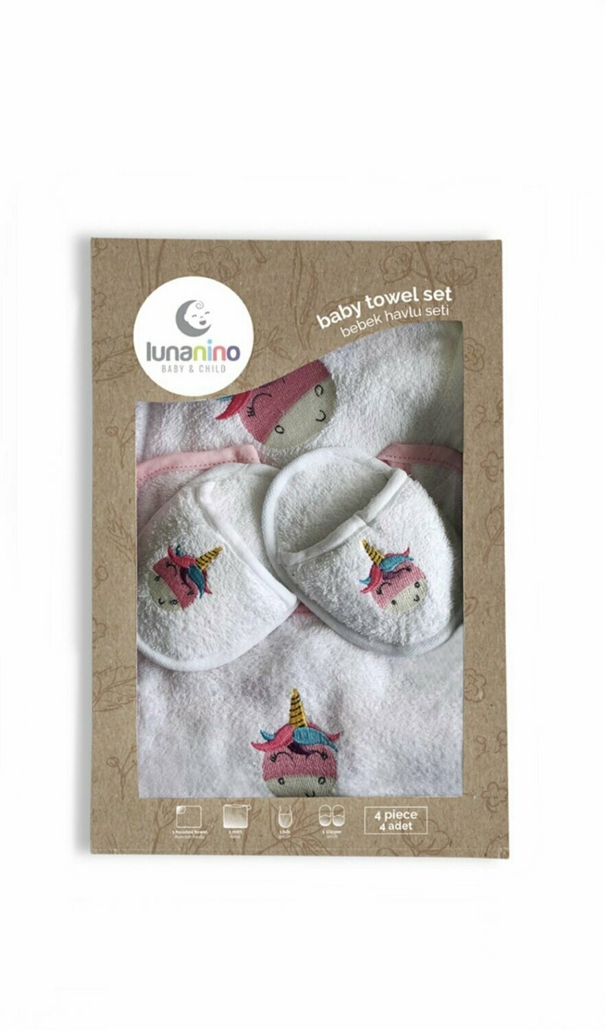 Baby Badetuch Set "Einhorn"